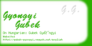 gyongyi gubek business card